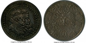 Ferdinand II 2-1/2 Schautaler 1622-Dated AU Details (Edge Filing) NGC, St. Veit mint, Montenuovo-753 (3 Taler), Voglhuber-Unl. A quite rare presentati...