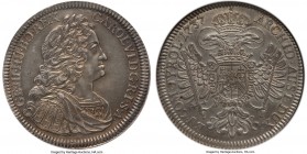 Karl VI Taler 1737 MS62 NGC, Hall mint, KM1639.1, Dav-1055. A most impressive example, complete with varied, gray patination and a significant amount ...