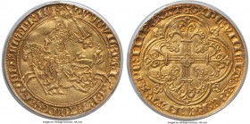 Flanders. Louis II de Mâle (1346-1384) gold Franc à cheval (Gouden Rijder) ND (1361-1364) AU53 PCGS, Ghent mint, Fr-156, Schneider-142, Delm-458. LVDO...