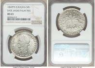 Republic 8 Soles 1860 PTS-FJ MS63 NGC, Potosi mint, KM138.6. A truly phenomenal grade for this condition-sensitive type, tied with only one other spec...