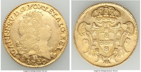 João V gold 6400 Reis 1740-R XF (Lightly Cleaned, Edges Lightly Shaved), Rio de Janeiro mint, KM149, LMB-215, Bentes-114.14. A somewhat scarcer mint-d...