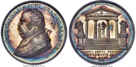 João VI silver Proclamation Medal 1820-Dated MS64 NGC, VC-19. 50mm. By Zepherin Ferrez. A quite rare silver striking of this already difficult proclam...