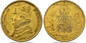 Pedro II gold 10000 Reis 1849 XF40 NGC, Rio de Janeiro mint, KM460. Mintage: 1,678. The fleeting key date to the series, which comes highly sought in ...