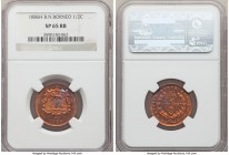 British Protectorate Specimen 1/2 Cent 1886-H SP65 Red and Brown NGC, Heaton mint, KM1. A popular Specimen issue imbued with vibrant red color.

HID09...