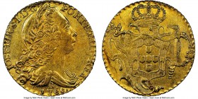 British Colony. Jose I gold Contemporary Counterfeit 6400 Reis 1766-R Clipped NGC, Rio de Janeiro mint, cf. KM172.2 (for official type). 12.62gm. A ve...