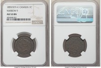 Victoria "Triple Punched Narrow 9, Type 1" Cent 1859 AU53 Brown NGC, London mint, KM1. Triple Punched Narrow 9, Type 1 (TPN9 T1) variety. A genuinely ...