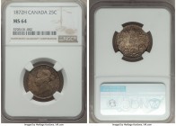 Victoria 25 Cents 1872-H MS64 NGC, Heaton mint, KM5. An impressive piece, especially difficult to locate in near-gem grades, with a light undercurrent...
