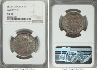 Victoria "Inverted A" 50 Cents 1872-H AU53 NGC, Heaton mint, KM6. Inverted A for V in VICTORIA variety. A famous Canadian variety with only a very lim...