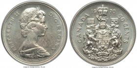 Elizabeth II Mint Error - Struck on Incorrect Planchet 50 Cents 1970 MS66 PCGS, Royal Canadian mint, KM75.1. Incorrectly struck on a 10.2 gram silver ...