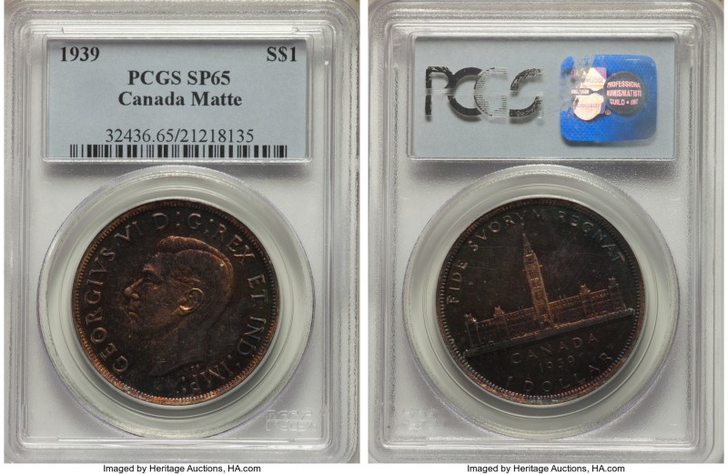 George VI Matte Specimen Dollar 1939 SP65 PCGS, Royal Canadian mint, KM38. Splot...