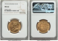 George V gold 10 Dollars 1914 MS62 NGC, Ottawa mint, KM27. AGW 0.4837 oz.

HID09801242017