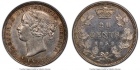 Pair of Certified Assorted Issues PCGS, 1) Victoria 20 Cents 1858 - AU58, London mint, KM4 2) Newfoundland. George V 25 Cents 1917-C - MS64, Ottawa mi...