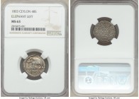 British Colony 48 Stivers 1803 MS63 NGC, KM78. Elephant left variety. A remarkably attractive offering for this prized, though usually crude, classic ...