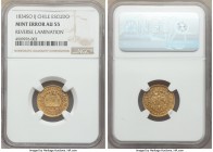 Republic Mint Error - Reverse Lamination gold Escudo 1834 So-IJ AU55 NGC, Santiago mint, KM85.

HID09801242017
