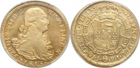 Ferdinand VII gold 8 Escudos 1815 So-FJ AU55 PCGS, Santiago mint, KM78, Cal-123. AGW 0.7616 oz. 

HID09801242017