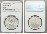 Hupeh. Kuang-hsü 50 Cents ND (1895-1905) AU58 NGC, Ching mint, KM-Y126, L&M-183. A bright silvery specimen with fully mint brilliance and only the sli...