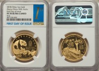 People's Republic gold Proof Panda "Macau Show 30th Anniversary" 1 Ounce Medal 2018 PR70 Ultra Cameo NGC, Commemorative Show Panda. First Day of Issue...
