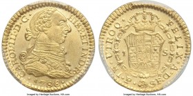 Charles III gold Escudo 1788 P-SF MS63 PCGS, Popayan mint, KM48.2a. Nearly matte in appearance, with particularly sharp obverse designs surrounded by ...
