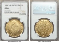 Charles IV gold 8 Escudos 1804/3 NR-JJ MS61 NGC, Nuevo Reino mint, KM62.1.

HID09801242017