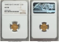 Central American Republic gold 1/2 Escudo 1848 CR-JB AU58 NGC, San Jose mint, KM13.2.

HID09801242017