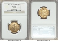 Republic gold 2 Escudos 1855-JB AU55 NGC, San Jose mint, KM99.

HID09801242017