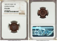 Provisional Republic copper Proof Pattern 10 Centavos 1870 P-CT PR63 Brown NGC, Potosi mint, KM-X2A. A visually stunning and quite rare pattern that b...