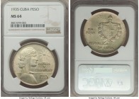 Republic "ABC" Peso 1935 MS64 NGC, Philadelphia mint, KM22.

HID09801242017