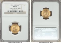 Republic gold 4 Pesos 1916 MS63 NGC, Philadelphia mint, KM18. AGW 0.1935 oz. Selections from the EMO Collection Cabinet

HID09801242017