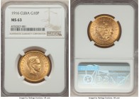 Republic gold 10 Pesos 1916 MS63 NGC, Philadelphia mint, KM20. From the El Don Diego Luna Collection

HID09801242017