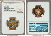 Republic gold Proof Colorized "Pirates of the Caribbean - Mary Read" 50 Pesos 1995 PR69 Ultra Cameo NGC, KM493. Estimated Mintage: 1,000. From the El ...