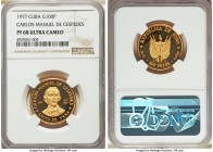Republic gold Proof "Carlos Manuel de Cespedes" 100 Pesos 1977 PR68 Ultra Cameo NGC, KM43. Mintage: 25,000. From the El Don Diego Luna Collection

HID...