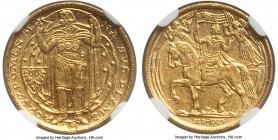 Republic gold Medallic "1000th Anniversary of Christianity in Bohemia" Ducat 1929 MS62 NGC, KM-XM7. Mintage: 1,631. A highly collectible low-mintage c...