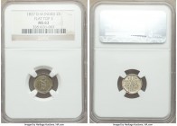 Danish Colony. Frederik VI 2 Skilling 1837 MS63 NGC, KM13, Sieg-11. Flat top 3 variety. Free of any singularly distracting marks and possessing a uniq...