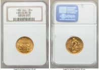 Free City gold 25 Gulden 1930 MS65 NGC, KM150. A coveted emission from this highly popular numismatic series positively blazing with honey golden lust...