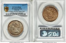 Republic Specimen 1/2 Peso 1963 SP66 PCGS, KM29. One year type, issued to commemorate the 100th anniversary of the restoration of the Republic. A supe...
