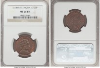 Menelik II 1/100 Birr EE 1889 (1896)-A MS65 Brown NGC, Paris mint, KM9. From the Axum Collection

HID09801242017