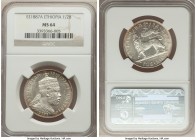 Menelik II 1/2 Birr EE 1887 (1894)-A MS64 NGC, Paris mint, KM4. From the Axum Collection

HID09801242017