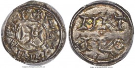 County of Poitou. Anonymous Immobilized Denier or Obol ND (11th-12th Century) MS65 PCGS, Melle mint, Rob-3862, Dep-630 or 631var., cf. Bailleul, "La M...