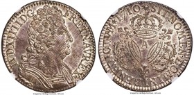 Louis XIV 1/2 Ecu 1710-A MS63 NGC, Paris mint, KM382.1, Gad-199. Toned to a slate gray in the centers with considerable luster residing within the leg...