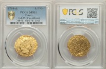 Louis XIV gold Louis d'Or 1704-& MS61 PCGS, Aix mint, KM365.24, Gad-254. Overstruck on a 17xx Louis d'Or of the same monarch. An elusive and highly so...