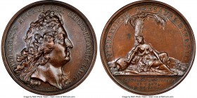Louis XIV bronze "Cartagena Taken" Medal 1697-Dated MS64 Brown NGC, Fonrobert-8182. 41mm. By J. Mauger. An attractive and elusive commemorative medal ...