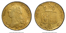 Louis XVI gold 2 Louis d'Or 1789-K AU55 PCGS, Bordeaux mint, KM592.8, Gad-363. Mintage: 23,000. A slightly scarcer branch mint, this piece tinged to t...