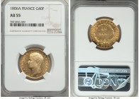 Napoleon gold 40 Francs 1806-A AU55 NGC, Paris mint, KM675.1.

HID09801242017