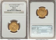 Louis Philippe I gold 20 Francs 1831-A MS63 NGC, Paris mint, KM739.1. Variety with incuse edge lettering. An otherwise common date of this two-year ty...