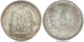 Republic 5 Francs 1848-A MS67 PCGS, Paris mint, KM756.1. The perfect type representative, unchallenged in this supreme grade, a plethora of accenting ...