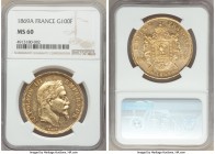 Napoleon III gold 100 Francs 1869-A MS60 NGC, Paris mint, KM802.1. AGW 0.9334 oz. 

HID09801242017