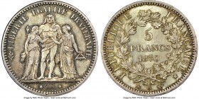 Republic 5 Francs 1870-A MS65 NGC, Paris mint, KM820.1. The perfect storm of condition, eye appeal, and scarcity--this low mintage first year of issue...