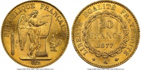 Republic gold 20 Francs 1877-A MS65+ NGC, Paris mint, KM825. 

HID09801242017