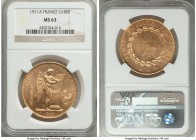 Republic gold 100 Francs 1911-A MS63 NGC, Paris mint, KM858. AGW 0.9334 oz. 

HID09801242017