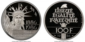 Republic platinum Proof 100 Francs 1986 PR69 Deep Cameo PCGS, KM960c, Gad-901.

HID09801242017
